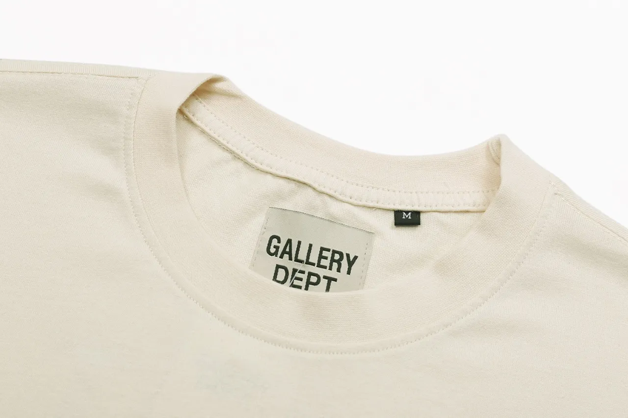 648#Gallery Dept New Classic Basic French Letters LOGO Basic Slogan Round Neck Short Sleeve T-Shirt Pure Cotton Tee Royal Blue Red Lake Blue Apricot Print Blue Apricot Print Black S～XL p90